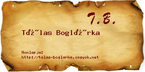 Tálas Boglárka névjegykártya